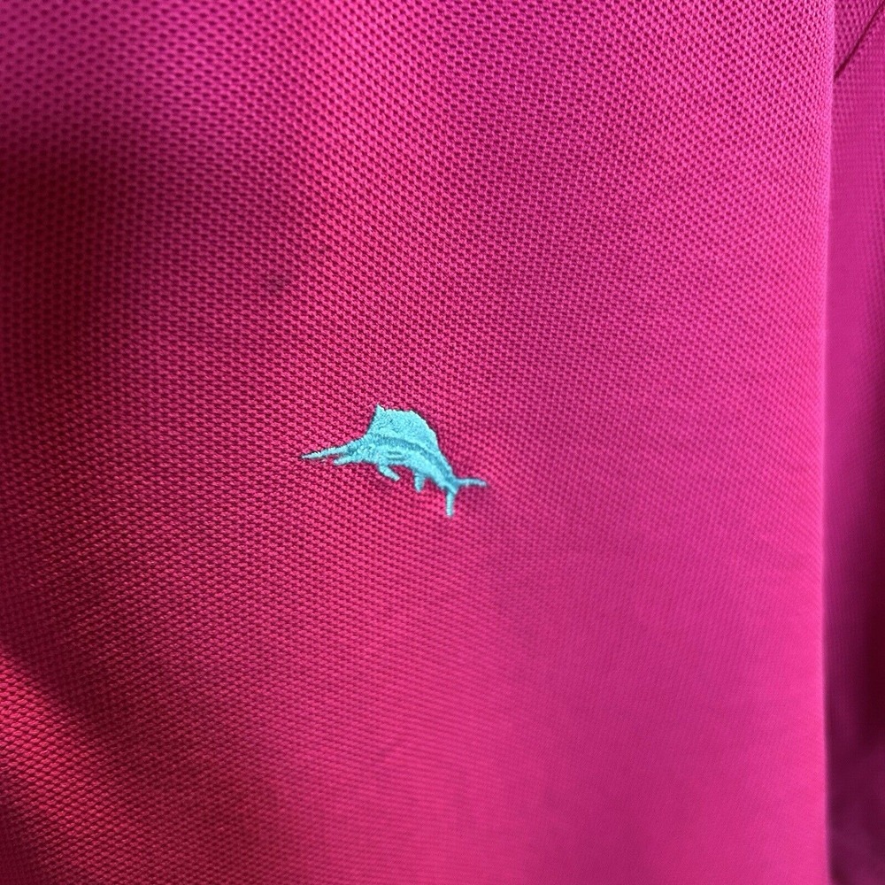Tommy Bahama Men's Supima Polo Shirt XL Magenta Short Sleeve‎ - Picture 6 of 8